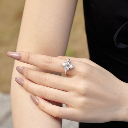 [Lumi Jewelry]Four-Leaf Clover Eight-Pointed Star Ring