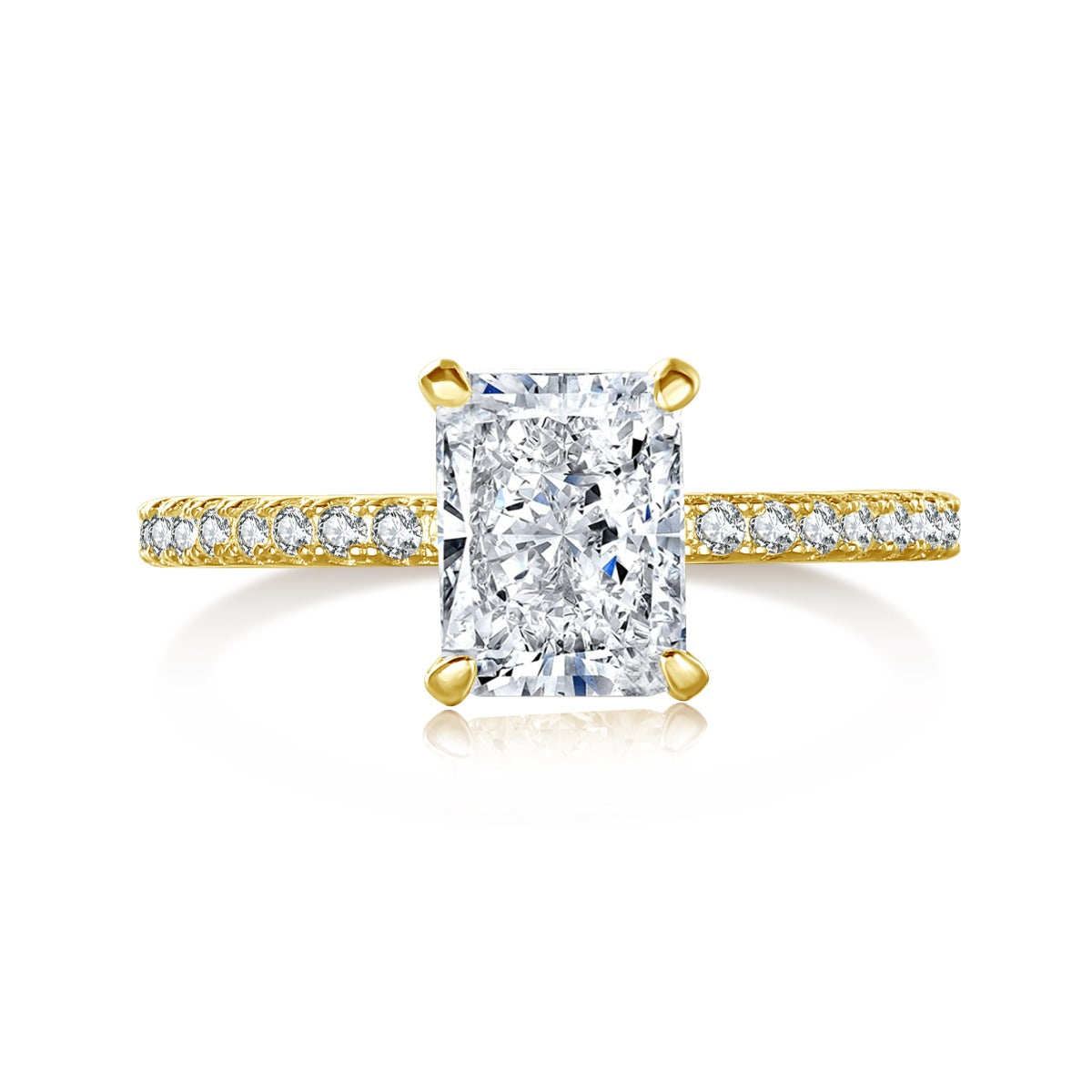 [Lumi Jewelry]2.0 Carat Dazzling Sparkling Radiant Cut Party Ring