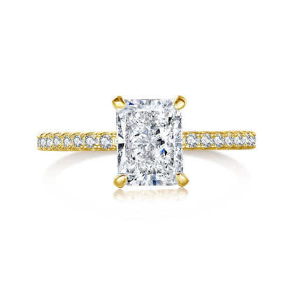 [Lumi Jewelry]2.0 Carat Dazzling Sparkling Radiant Cut Party Ring
