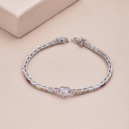 [Lumi Jewelry]Delicate Romantic Heart Shape Lover Bracelet