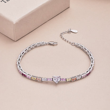 [Lumi Jewelry]Delicate Romantic Heart Shape Lover Bracelet