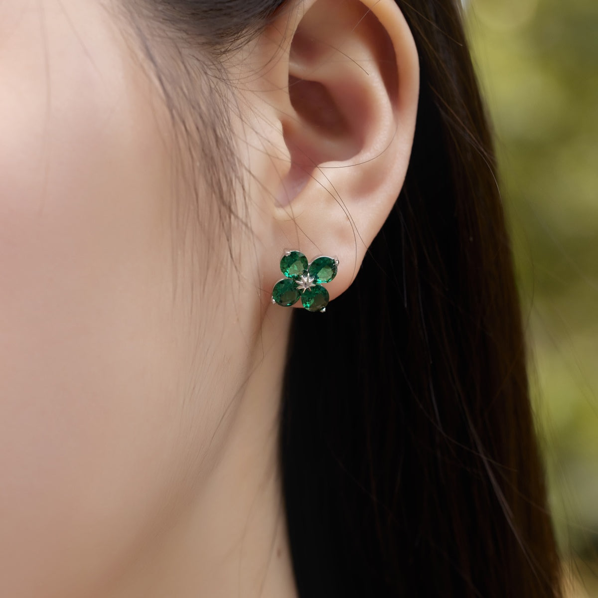 [Lumi Jewelry]Four-Leaf Clover Eight-Pointed Star Earrings