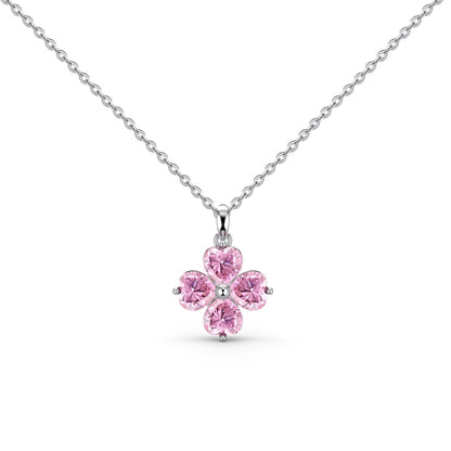 [Lumi Jewelry]Heart-Shaped Four-Leaf Clover Bead Necklace