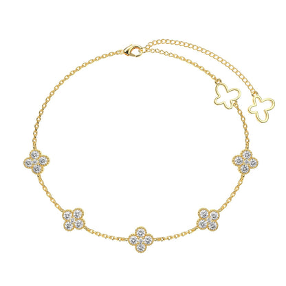 [Lumi Jewelry]Four-Leaf Clover Hollow Butterfly Bracelet