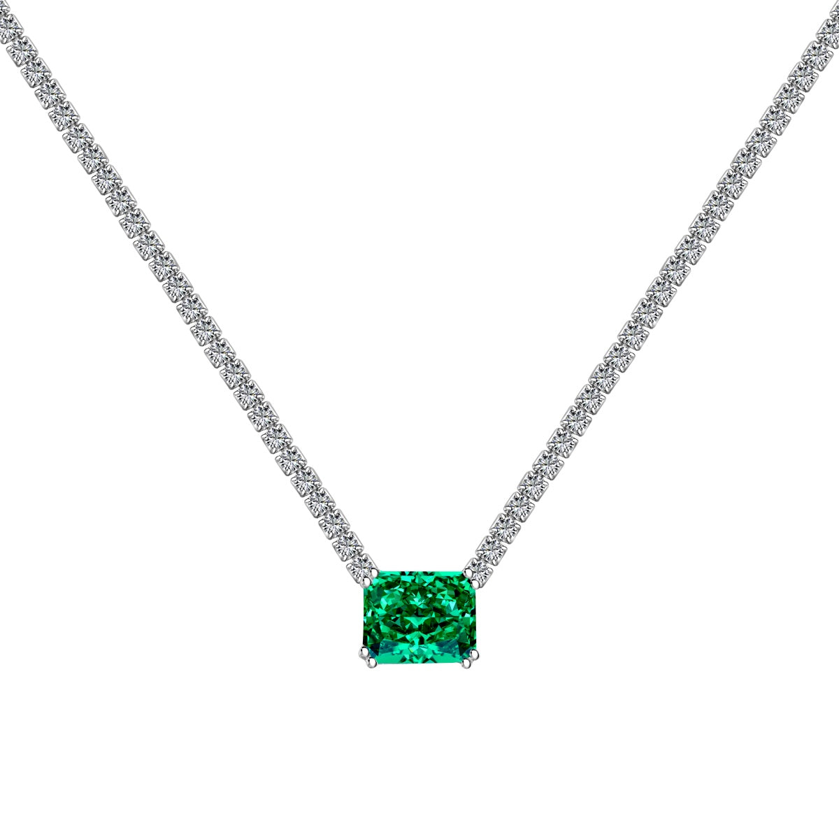 [Lumi Jewelry]4.0 Carat Elegant Radiant Cut Necklace