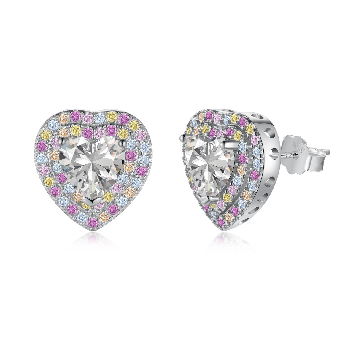 [Lumi Jewelry]Dazzling Heart Shape Lover Earrings