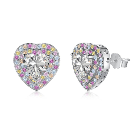 [Lumi Jewelry]Dazzling Heart Shape Lover Earrings