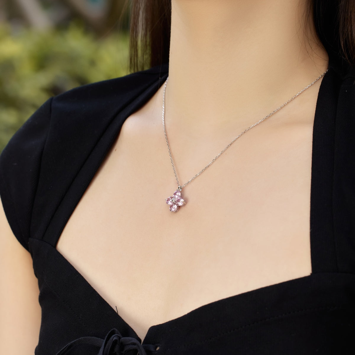 [Lumi Jewelry]Four-Leaf Clover And Eight-Pointed Star Necklace