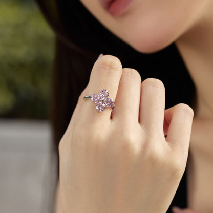 [Lumi Jewelry]Four-Leaf Clover Eight-Pointed Star Ring