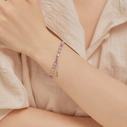 [Lumi Jewelry]Delicate Colorful Emerald Cut Party Bracelet