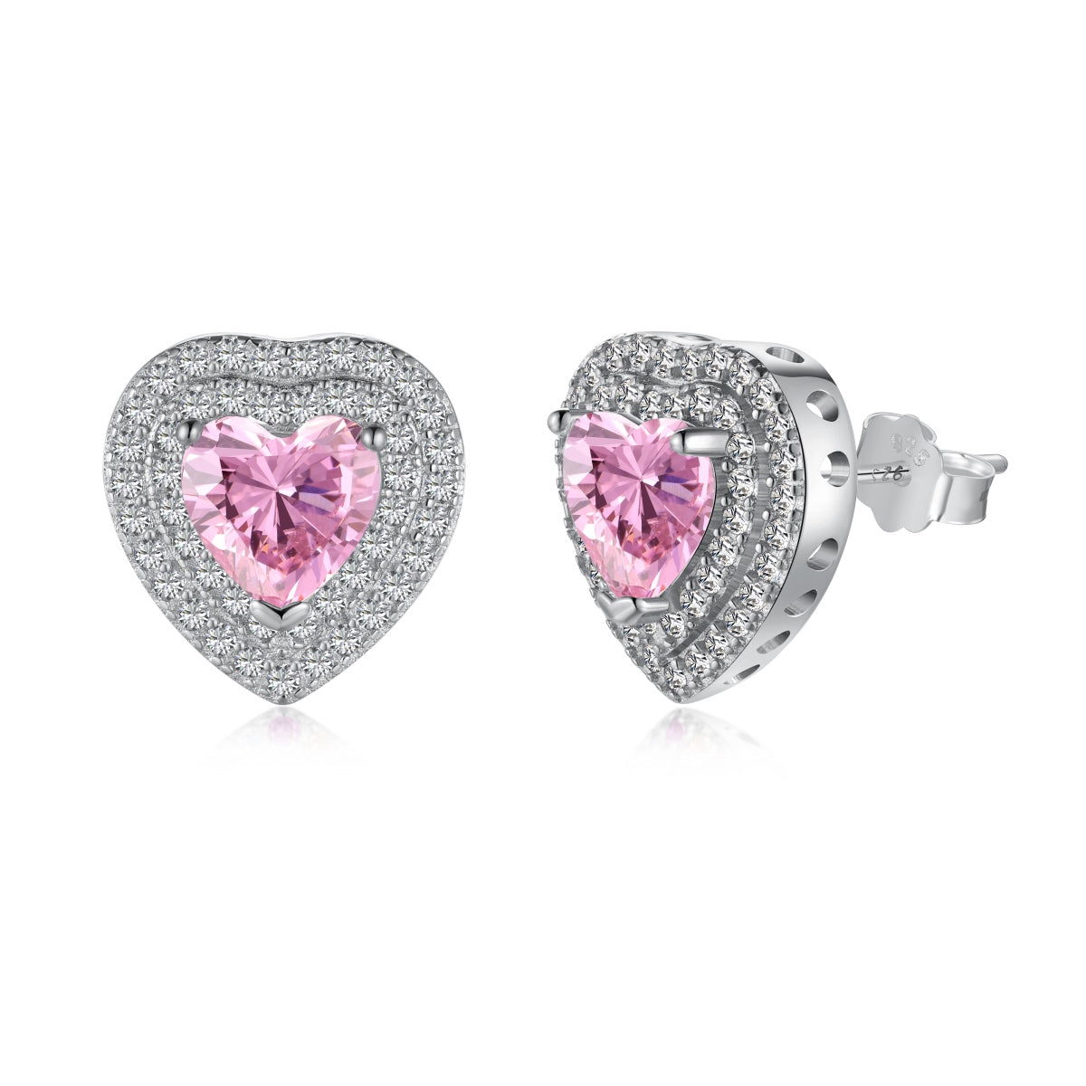 [Lumi Jewelry]Dazzling Heart Shape Lover Earrings