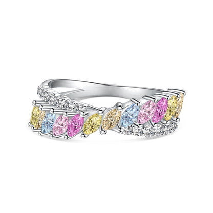 [Lumi Jewelry]Unique Colorful Marquise Cut Daily Ring