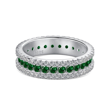 [Lumi Jewelry]Delicate Colorful Round Cut Daily Ring