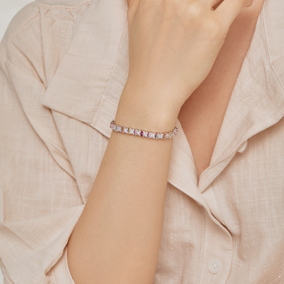 [Lumi Jewelry]Unique Colorful Flower Shape Daily Bracelet