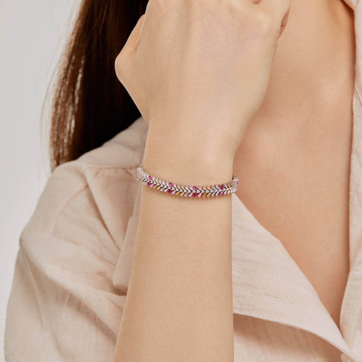 [Lumi Jewelry]Dainty Radiant Emerald Cut Daily Bracelet