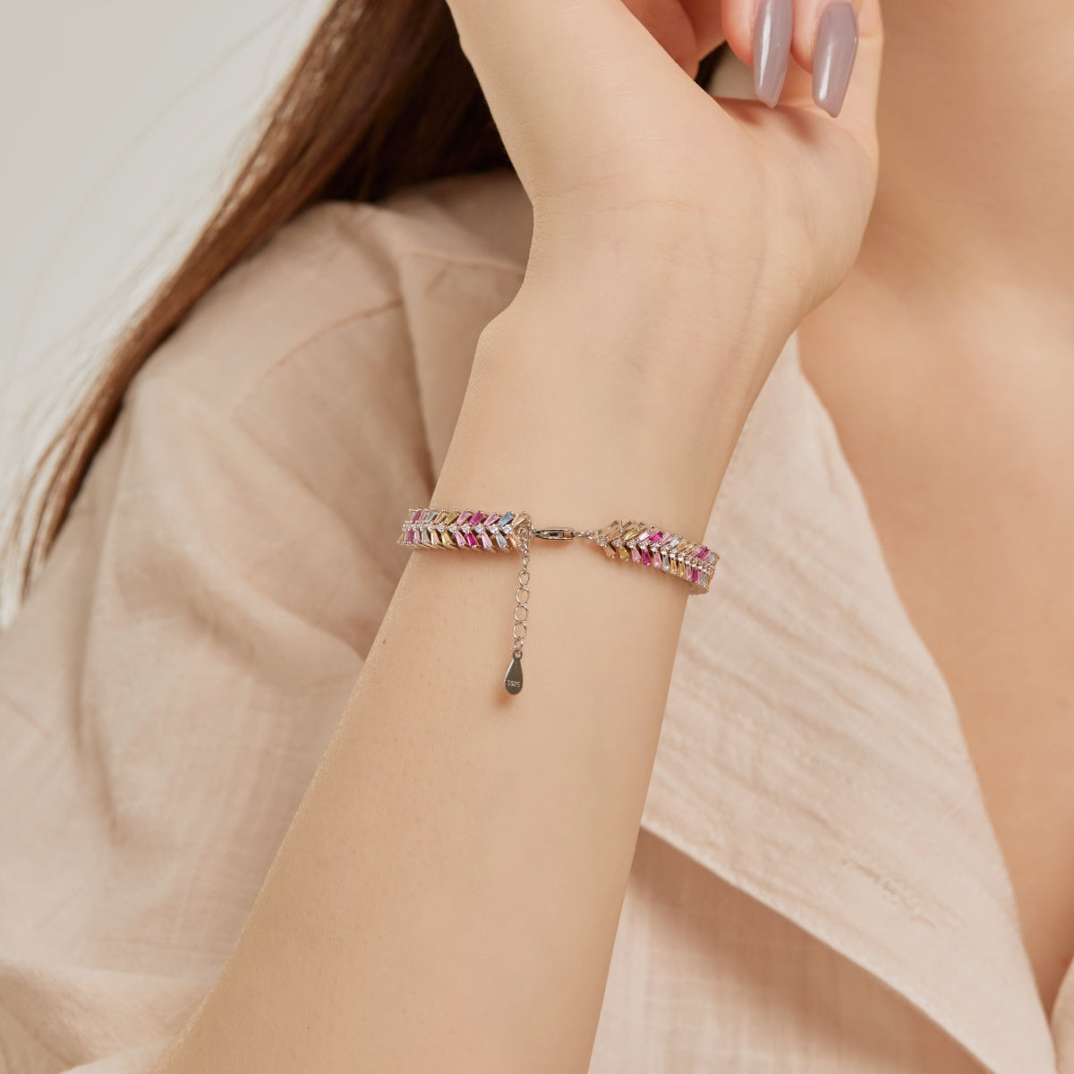 [Lumi Jewelry]Dainty Radiant Emerald Cut Daily Bracelet