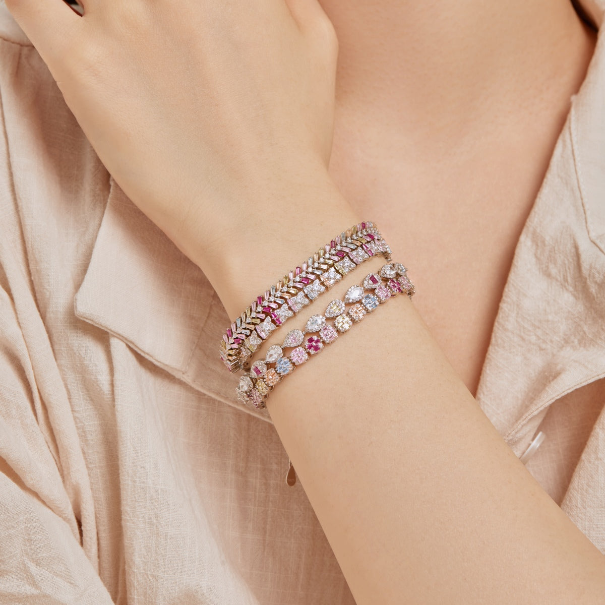 [Lumi Jewelry]Dainty Radiant Emerald Cut Daily Bracelet