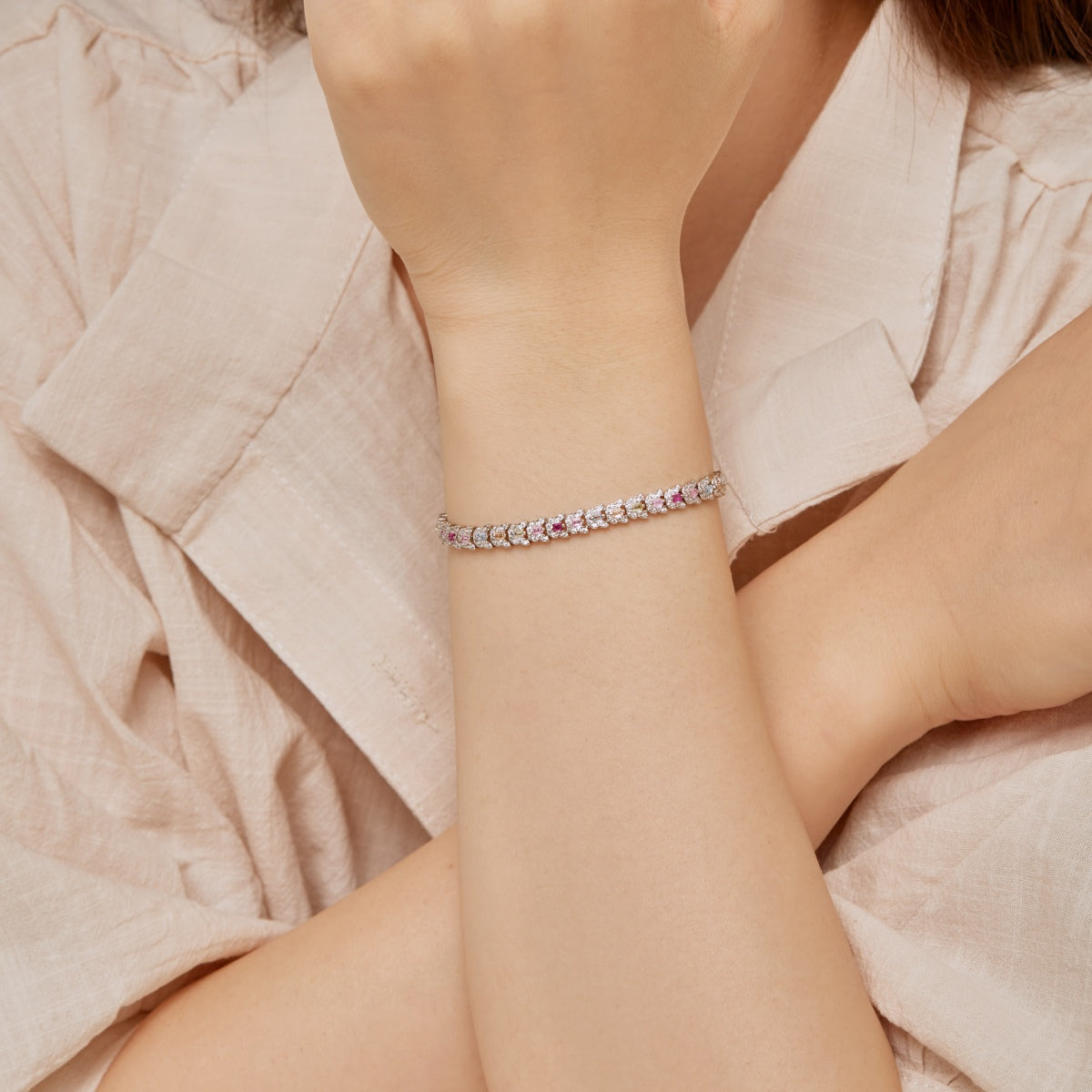 [Lumi Jewelry]Delicate Colorful Multi Cut Daily Bracelet