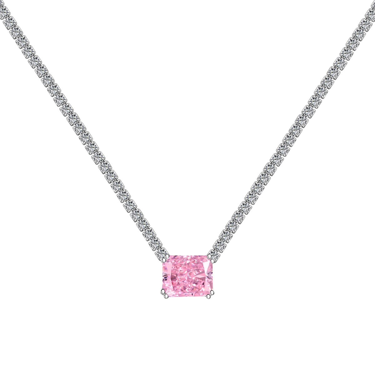 [Lumi Jewelry]4.0 Carat Elegant Radiant Cut Necklace