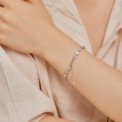 [Lumi Jewelry]0.25 Carat Radiant Water Drop Shape Daily Bracelet