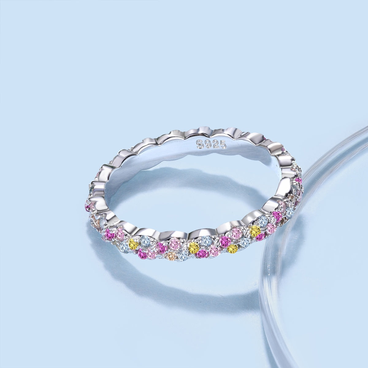 [Lumi Jewelry]Dainty Ebullient Round Cut Daily Ring