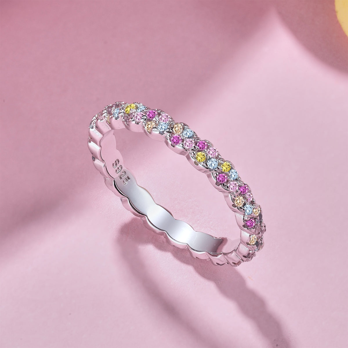 [Lumi Jewelry]Dainty Ebullient Round Cut Daily Ring