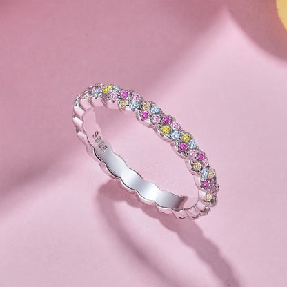 [Lumi Jewelry]Dainty Ebullient Round Cut Daily Ring