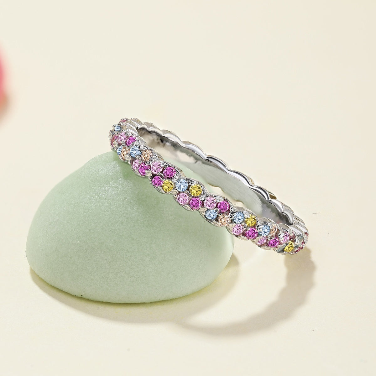 [Lumi Jewelry]Dainty Ebullient Round Cut Daily Ring