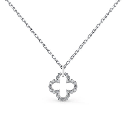 [Lumi Jewelry]Four-Leaf Clover Hollow Design Exquisite Necklace