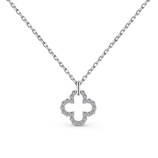 [Lumi Jewelry]Four-Leaf Clover Hollow Design Exquisite Necklace