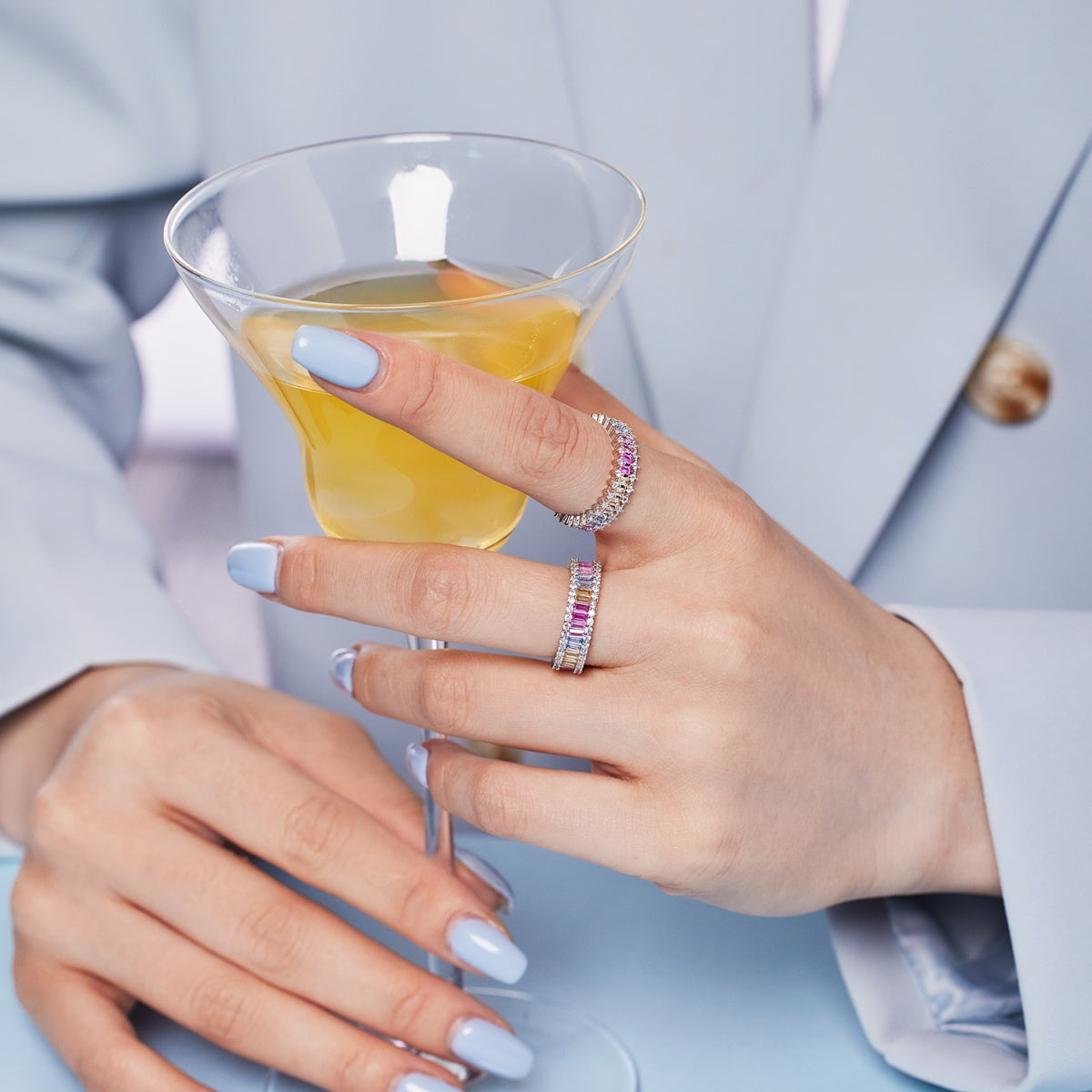 [Lumi Jewelry]Splashy Ornate Emerald Cut Cocktail Ring