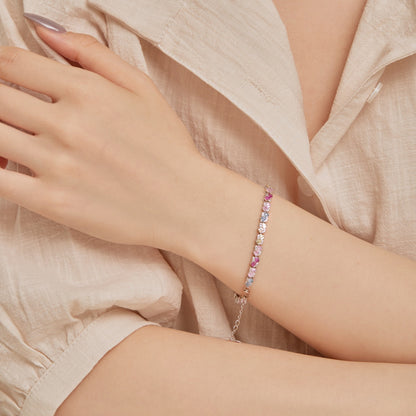 [Lumi Jewelry]Ornate Colorful Flower Shape Party Bracelet
