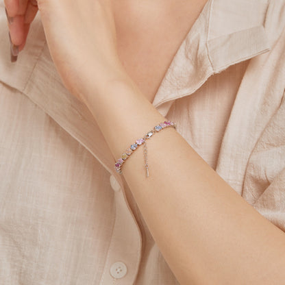 [Lumi Jewelry]Ornate Colorful Flower Shape Party Bracelet