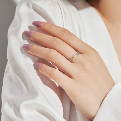 [Lumi Jewelry]Sparkling Vibrant Round Shape Daily Ring