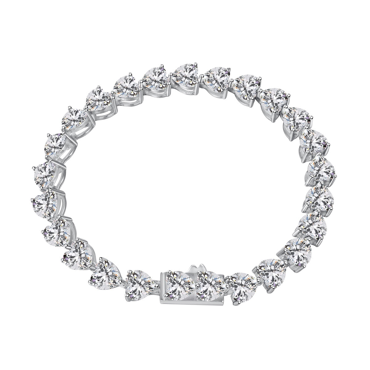 [Lumi Jewelry]0.75 Carat Elegant Romantic Heart Shape Lover Bracelet