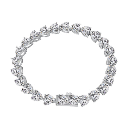[Lumi Jewelry]0.75 Carat Elegant Romantic Heart Shape Lover Bracelet