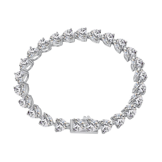 [Lumi Jewelry]0.75 Carat Elegant Romantic Heart Shape Lover Bracelet