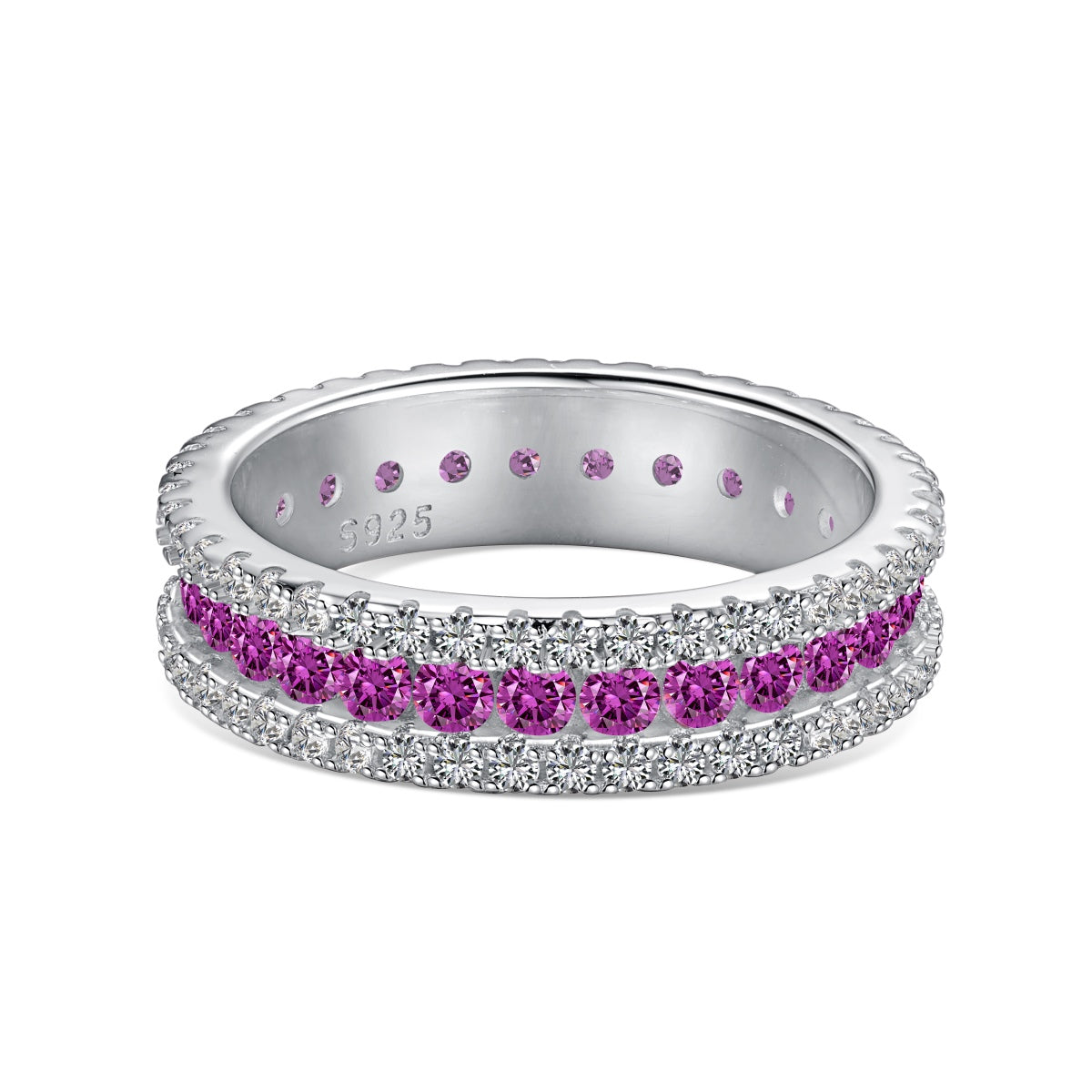 [Lumi Jewelry]Delicate Colorful Round Cut Daily Ring