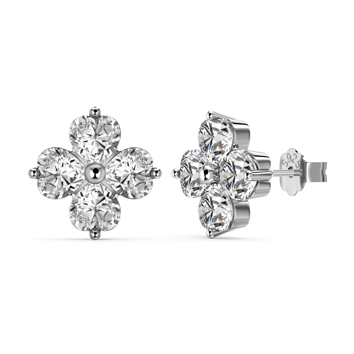[Lumi Jewelry]Four-Leaf Clover Ball Earrings