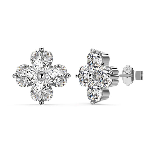 [Lumi Jewelry]Four-Leaf Clover Ball Earrings