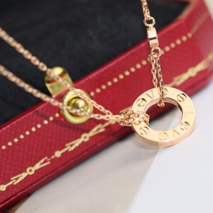 [Lumi Jewelry]LOVE NECKLACE ADJUSTABLE ROSE GOLD 2 DIAMOND