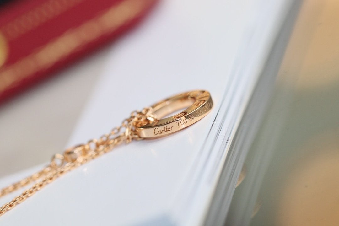 [Lumi Jewelry]LOVE NECKLACE ADJUSTABLE ROSE GOLD 2 DIAMOND