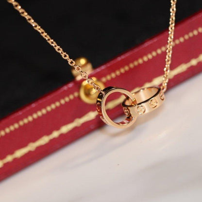 [Lumi Jewelry]LOVE NECKLACE PINK GOLD AND SILVER