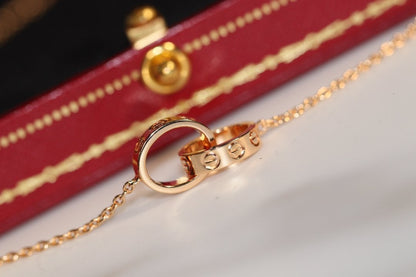 [Lumi Jewelry]LOVE NECKLACE PINK GOLD AND SILVER
