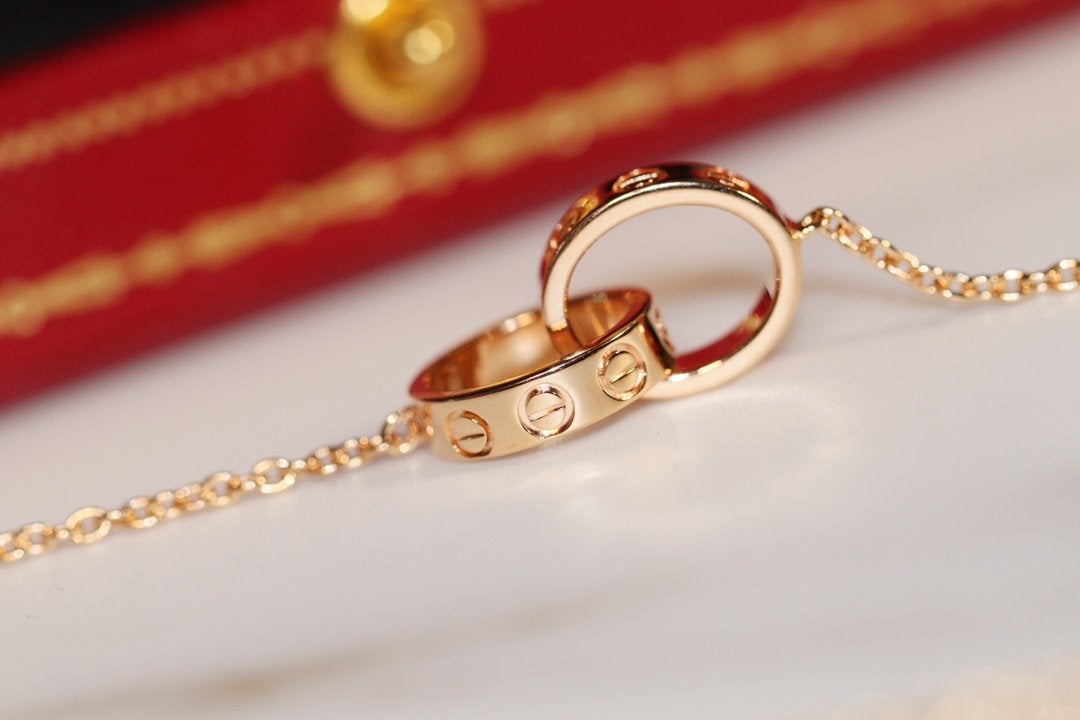 [Lumi Jewelry]LOVE NECKLACE PINK GOLD AND SILVER