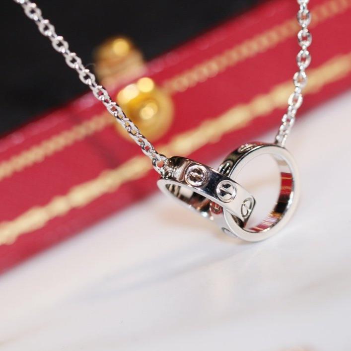 [Lumi Jewelry]LOVE NECKLACE PINK GOLD AND SILVER