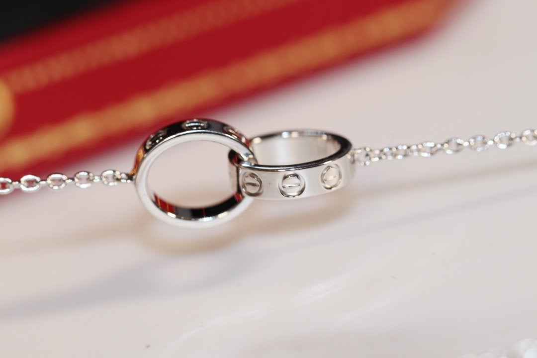 [Lumi Jewelry]LOVE NECKLACE PINK GOLD AND SILVER