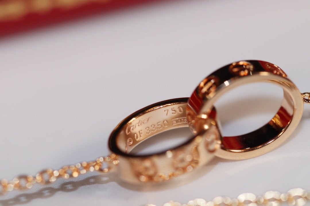 [Lumi Jewelry]LOVE NECKLACE PINK GOLD AND SILVER