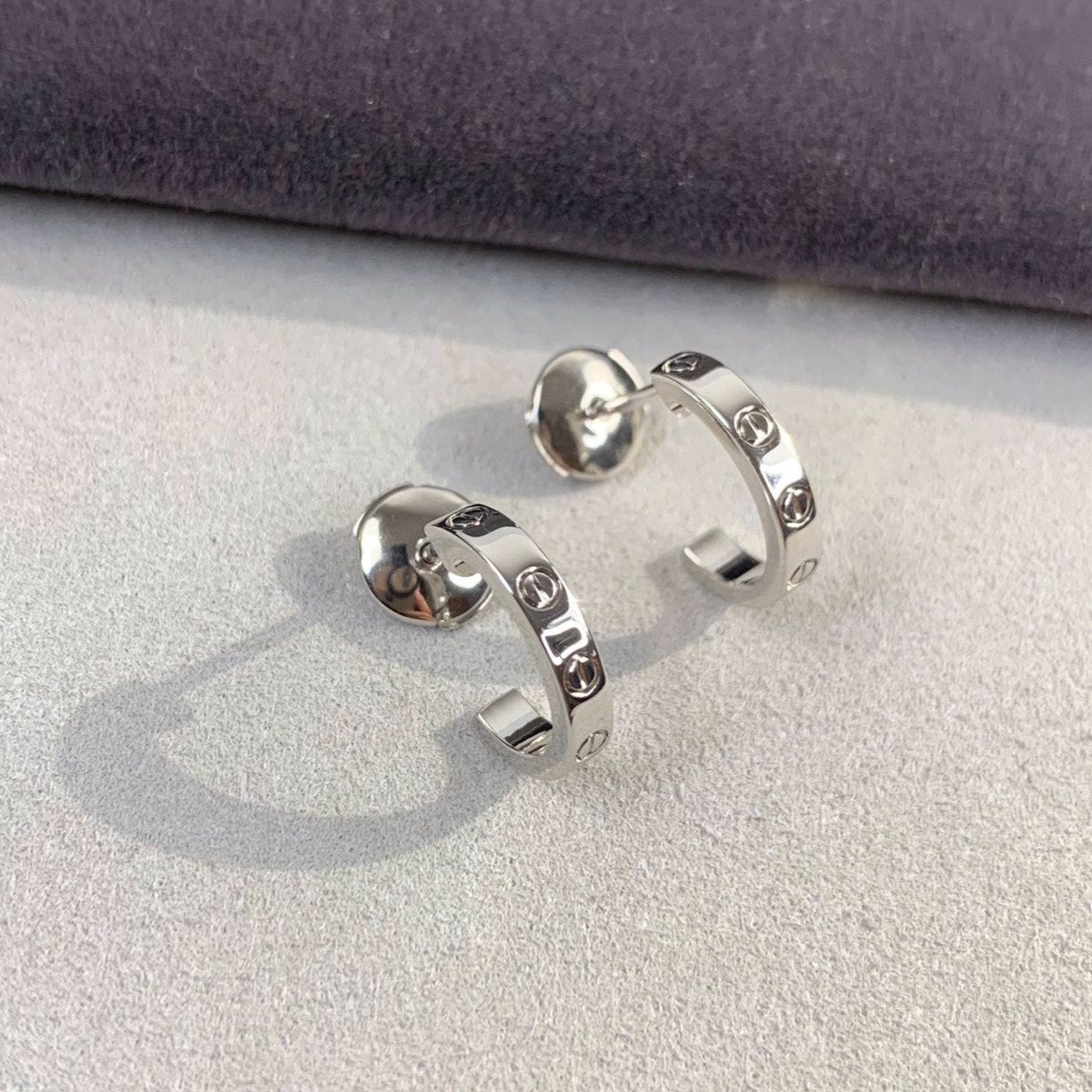 [Lumi Jewelry]LOVE EARRINGS 2.65MM SILVER