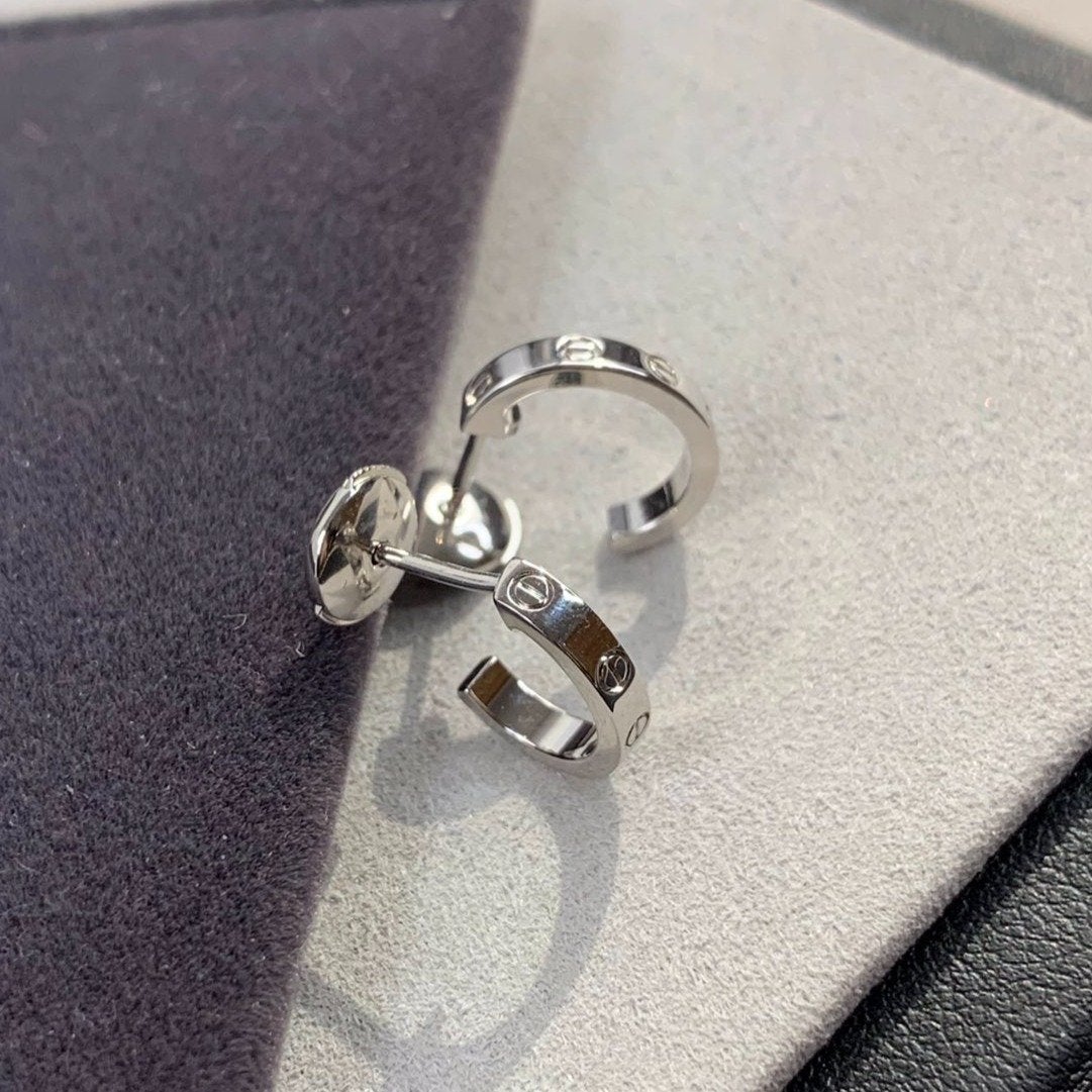 [Lumi Jewelry]LOVE EARRINGS 2.65MM SILVER